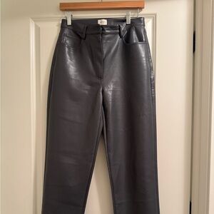 GREY WILFRED ARITIZIA FAUX LEATHER PANTS (8)